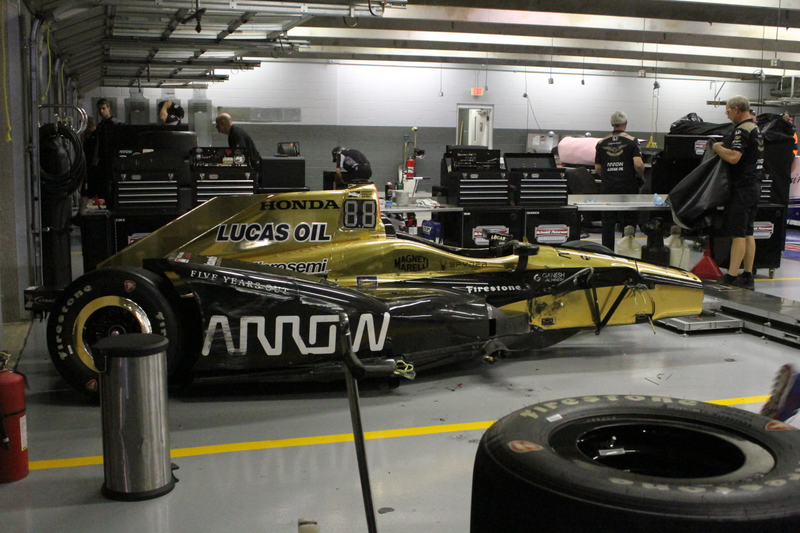 James Hinchcliffe’s Schmidt Peterson Motorsports No. 5, which was the first to bounce around in the chain-reaction pile-up.